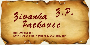 Živanka Patković vizit kartica